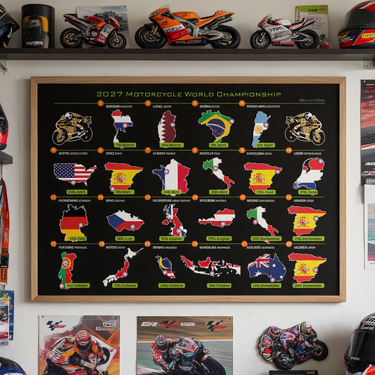 MotoGP 2027 Country Flag Fixtures Lanscape Print