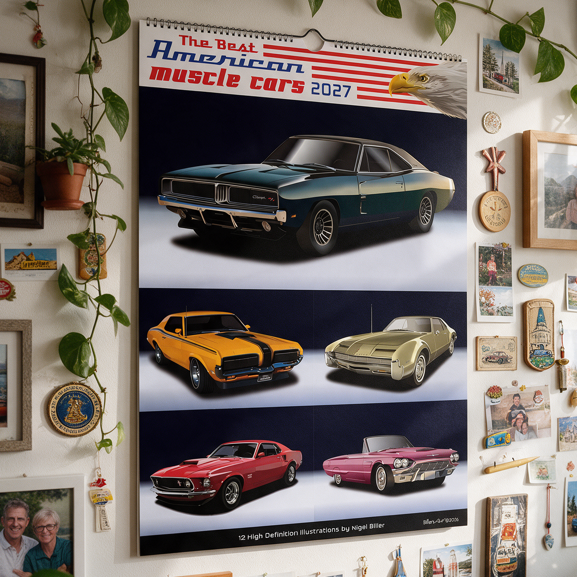 2027 US Muscle Car calendar on Studio Backgrounds EU