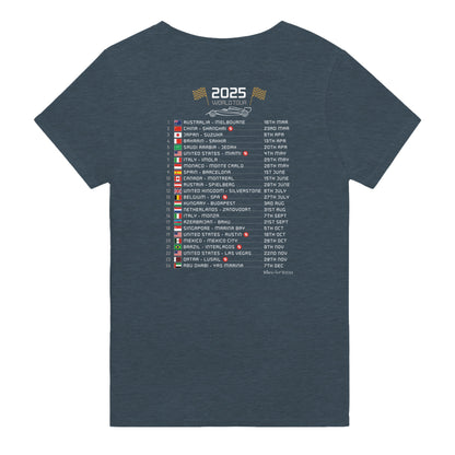 Oscar Piastri 2025 Race Calendar Formula 1 F1 T-Shirt