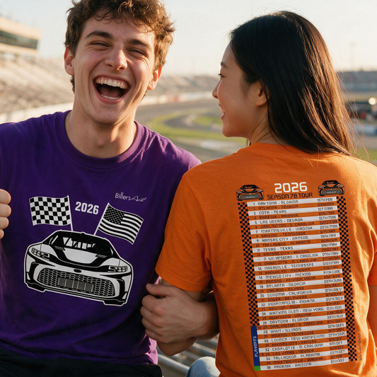 Stock Car Racing T-Shirt - with 2026 Fixtures