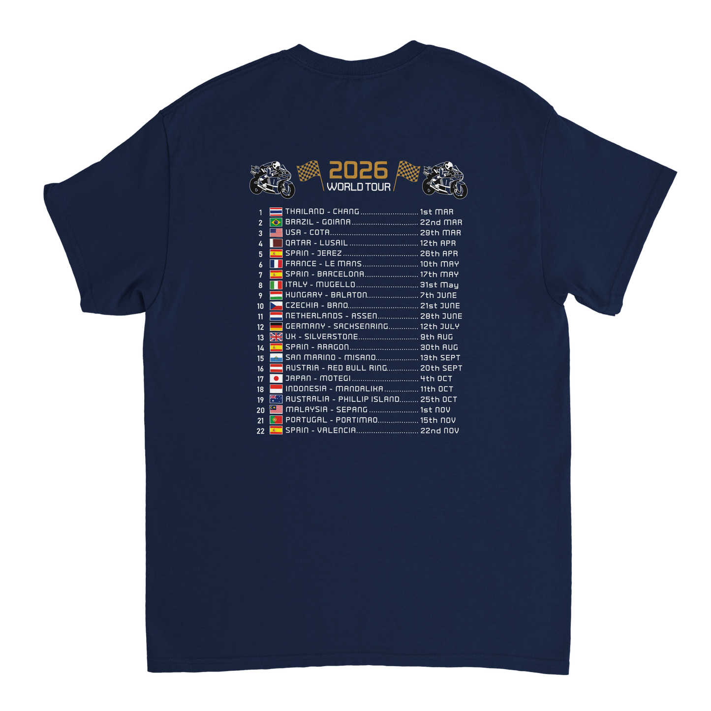 Pedro Acosta 2026 MotoGP Race Calendar T-Shirt