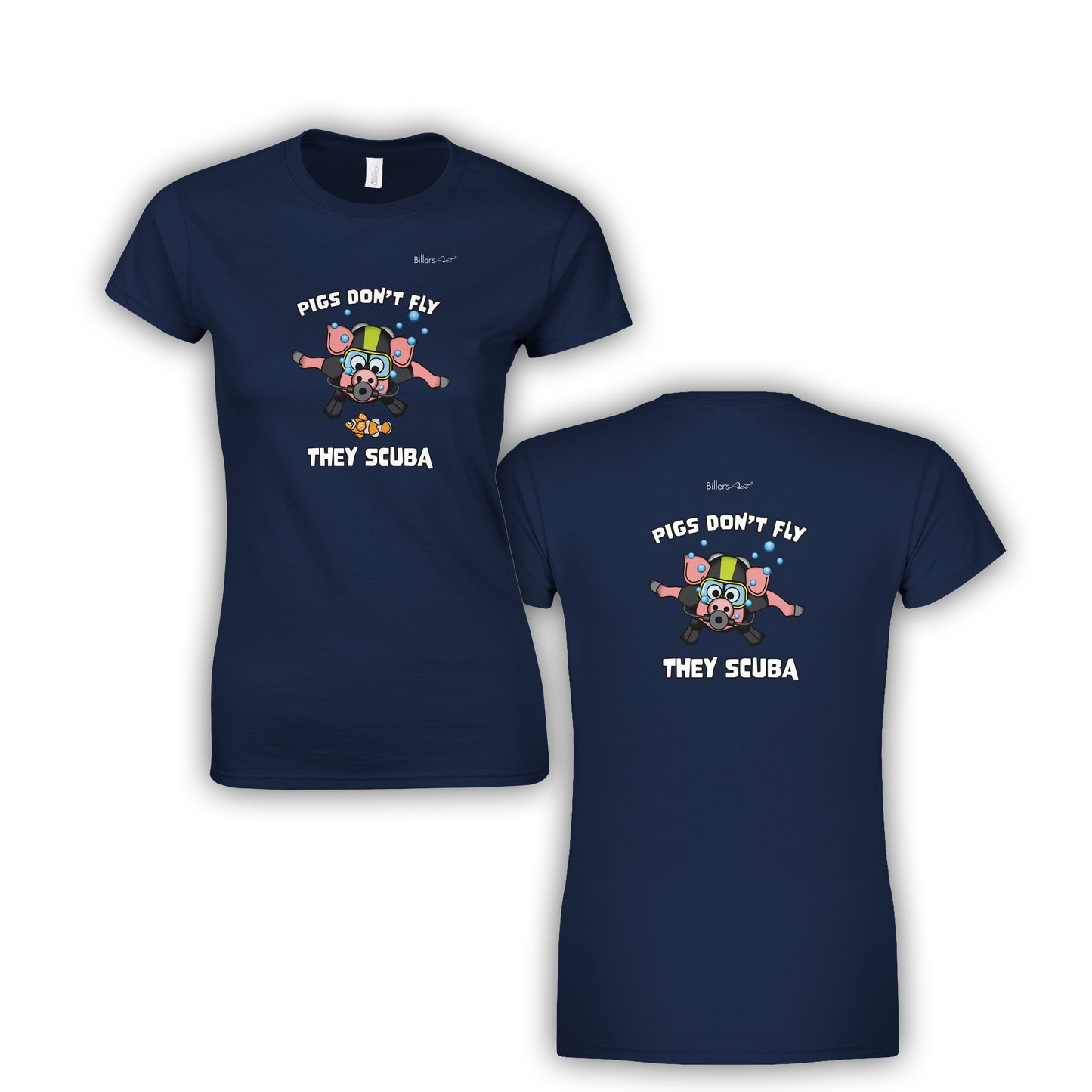 Pigs Don't Fly - Scuba Diving Womens' Slim Fit T-Shirt