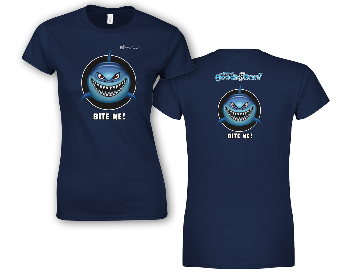BEACH & SURF Leisure Wear - Bite Me Shark Womens Slim Fit T-Shirt
