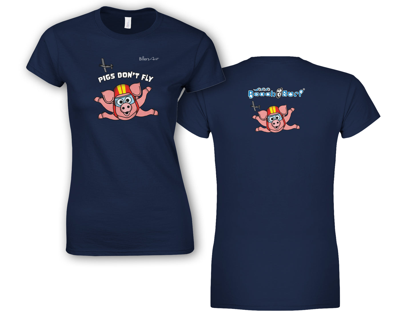 Pigs Don't Fly - Sky Diving - Beach & Sure Leisure Wear Womens' Slim Fit T-Shirt