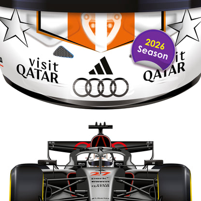 Nico Hülkenberg Formula 1 Racing Helmet 2026 Audi Print