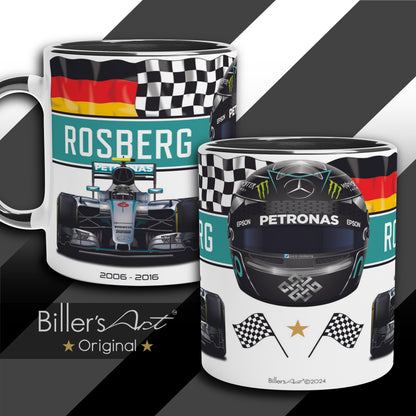 Classic World Champion Nico Rosberg's Car & Helmet Formula 1 Mug