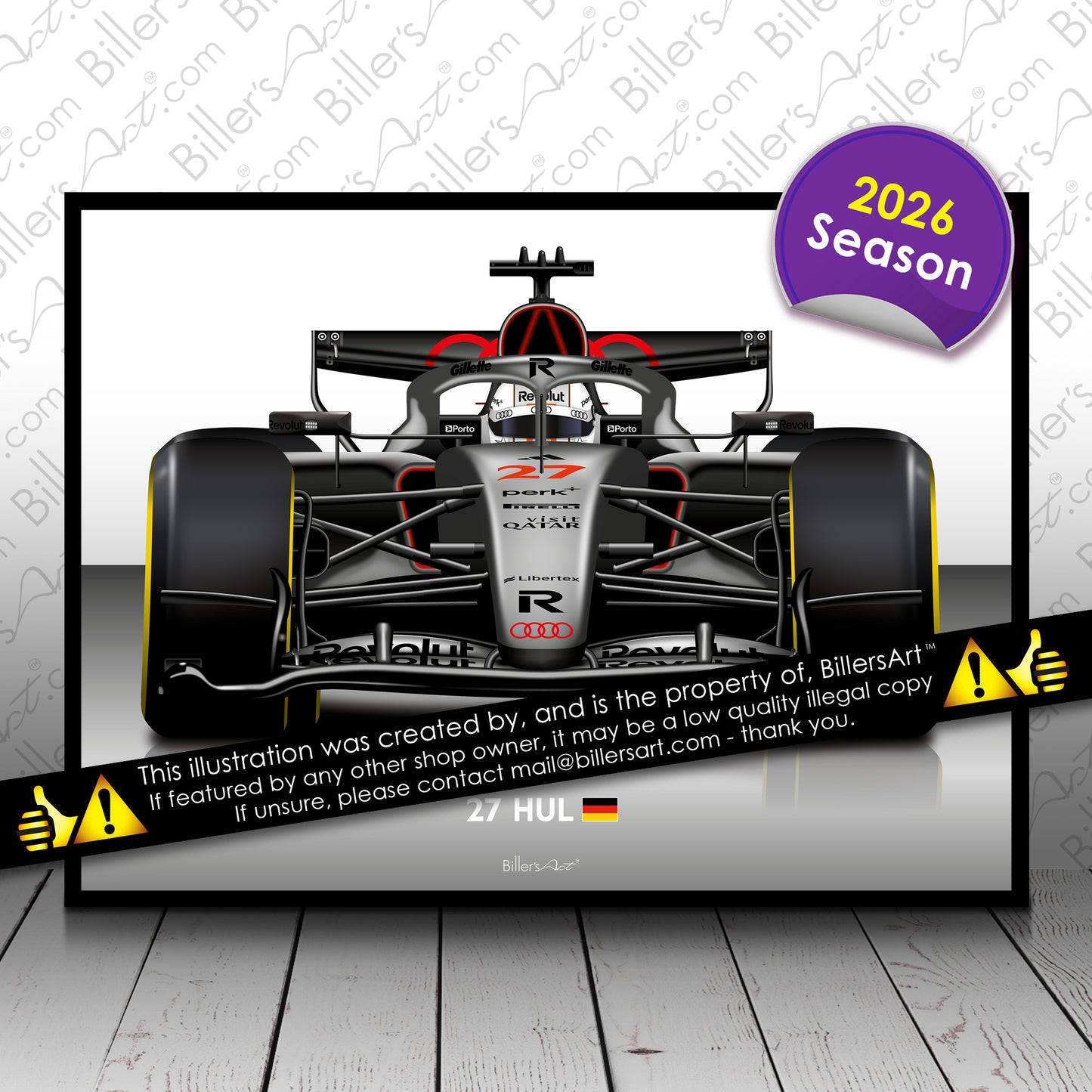 Nico Hülkenberg Formula 1 Audi 2026 Racing Car Print