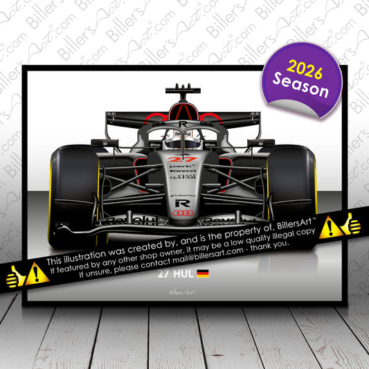 Nico Hülkenberg Formula 1 Audi 2026 Racing Car Print
