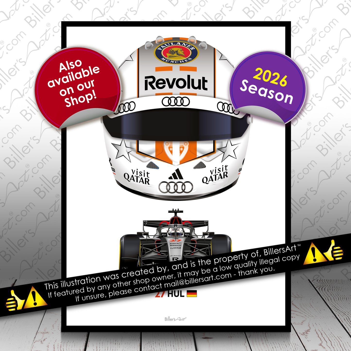 Nico Hülkenberg Formula 1 Audi 2026 Racing Car Print