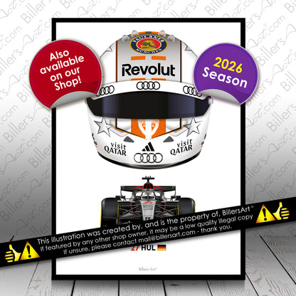 Nico Hülkenberg Formula 1 Audi 2026 Racing Car Print