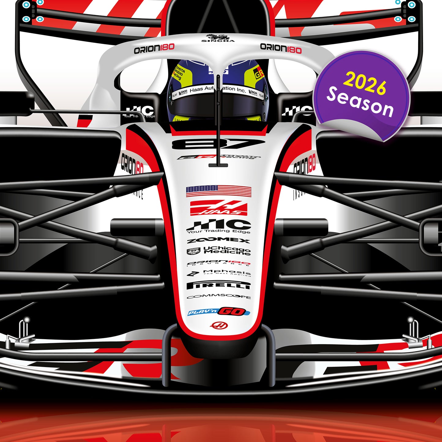Oliver Bearman Formula 1 Haas 2026 Racing Car Print