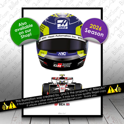 Oliver Bearman Formula 1 Haas 2026 Racing Car Print