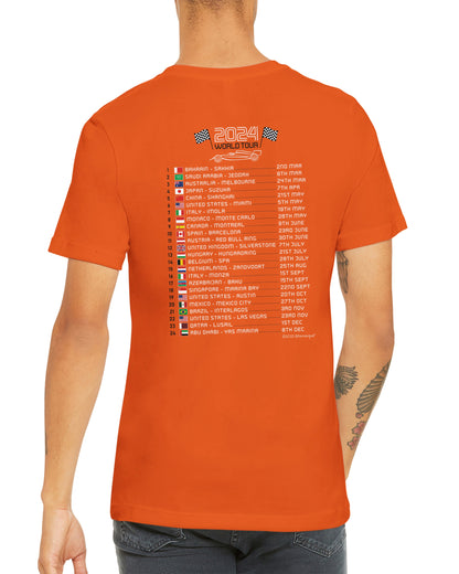 Lando Norris 2024 Race Calendar Formula 1 F1 T-Shirt Plain