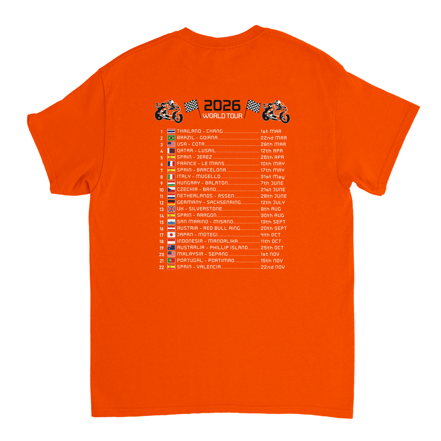 Pedro Acosta 2026 MotoGP Race Calendar T-Shirt