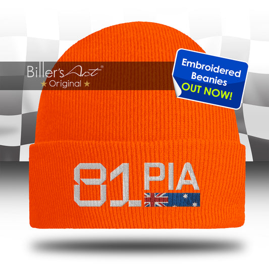 Oscar Piastri Embroidered F1 Beanie