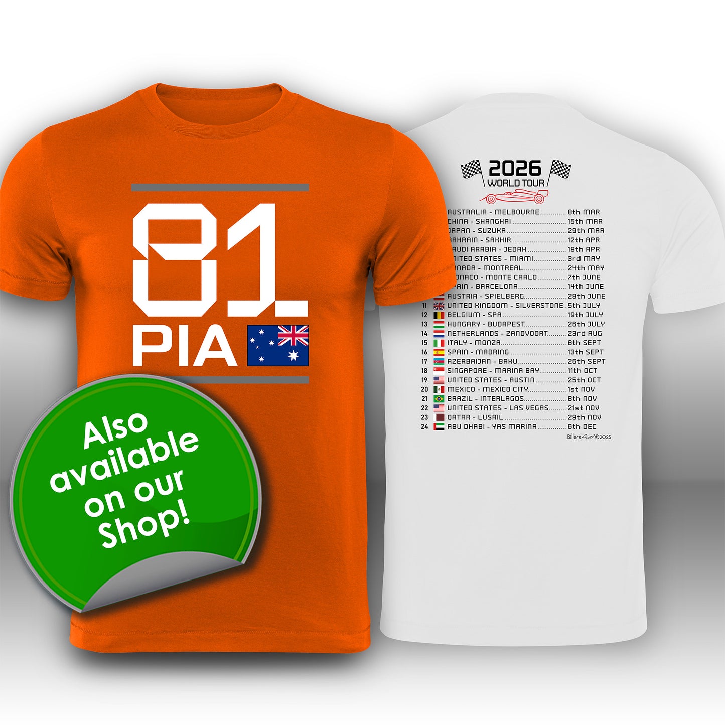 Oscar Piastri Formula 1 McLaren 2026 Racing Car Print