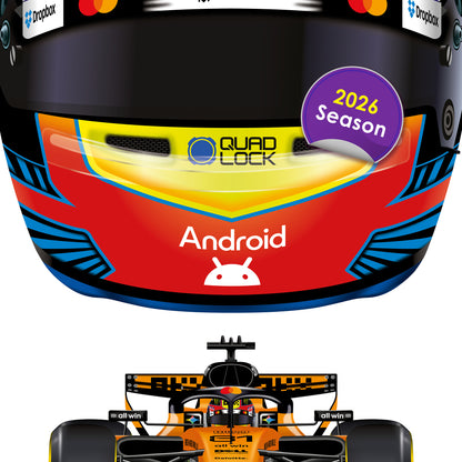 Oscar Piastri Formula 1 Racing Helmet 2026 McLaren Print