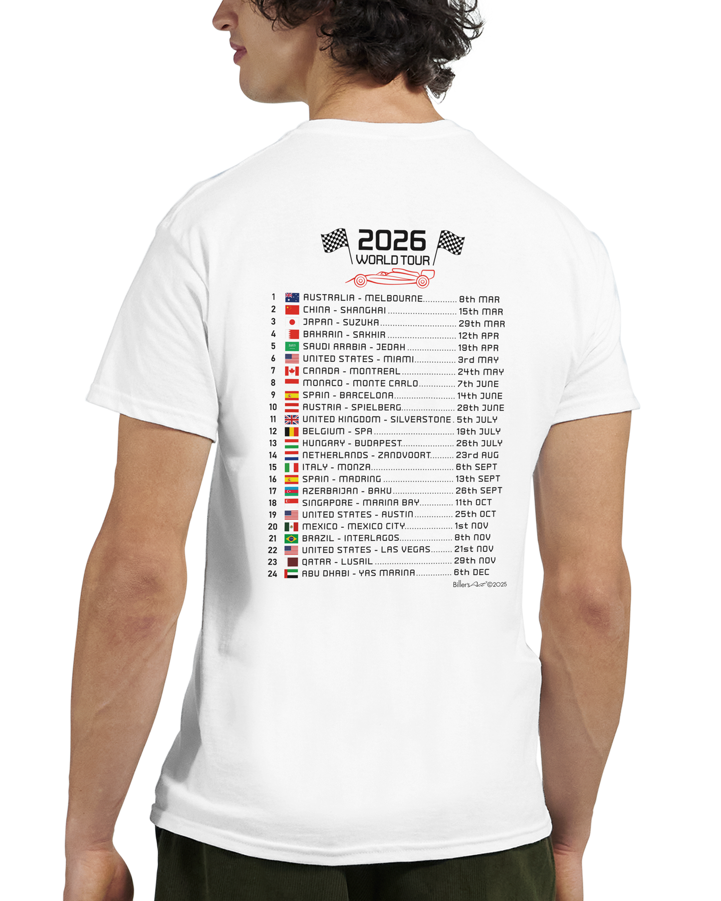 Charles Leclerc 2026 Cartoon Calendar Formula 1 T-Shirt