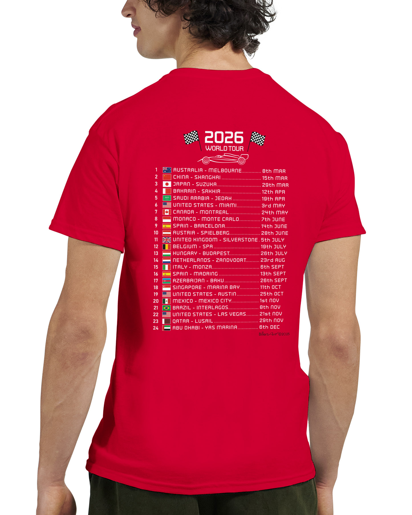 Lewis Hamilton 2026 Cartoon Calendar Formula 1 T-Shirt