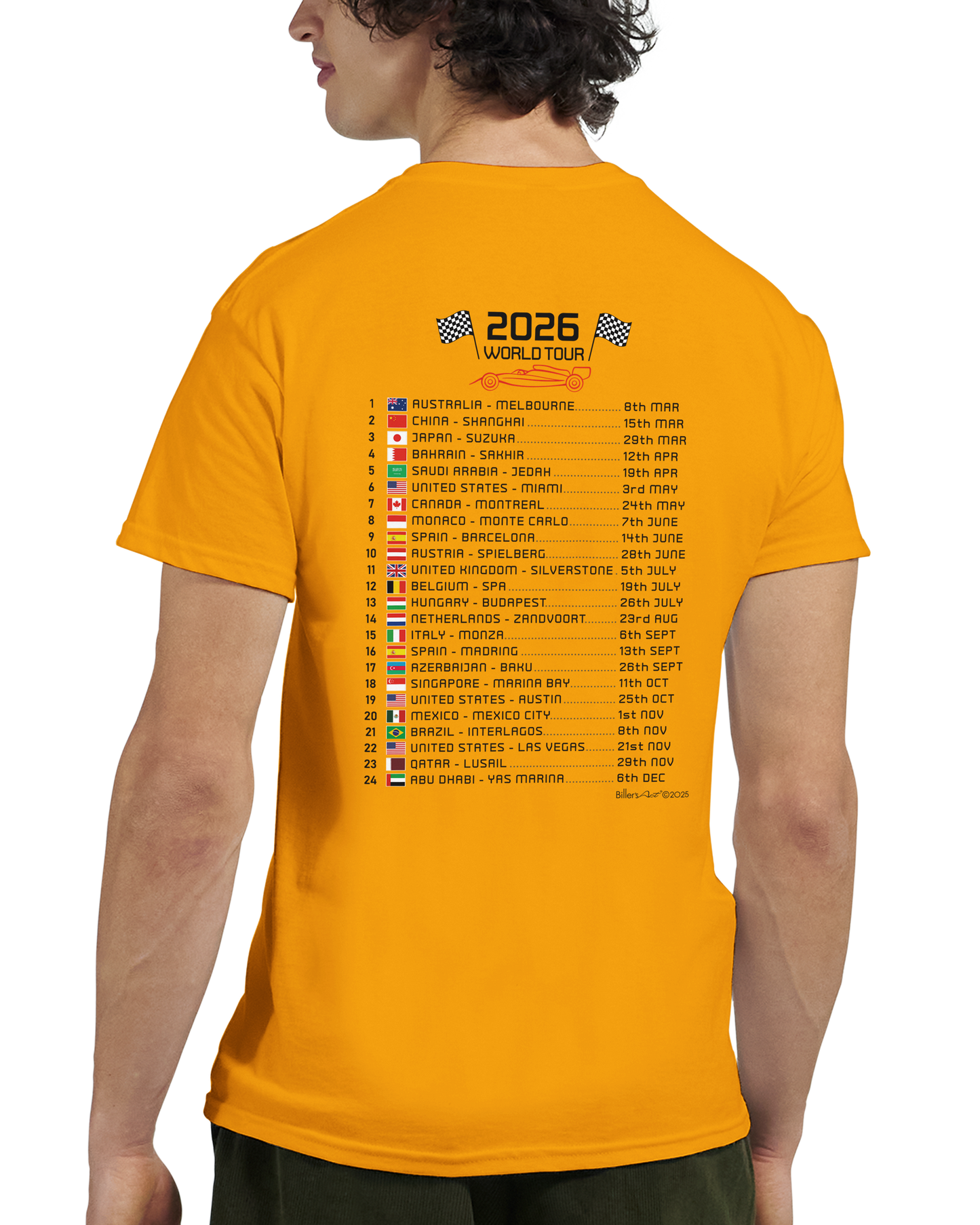 Charles Leclerc 2026 Cartoon Calendar Formula 1 T-Shirt