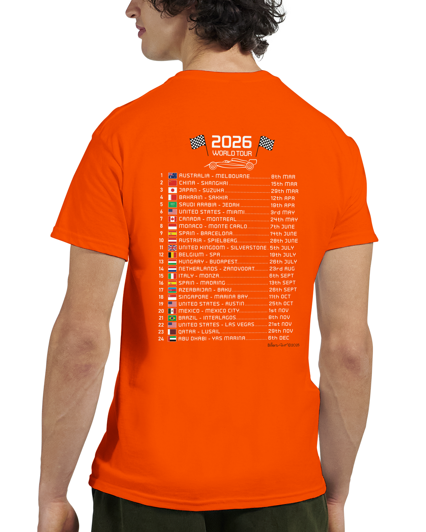 Max Verstappen 2026 Cartoon Calendar Formula 1 T-Shirt