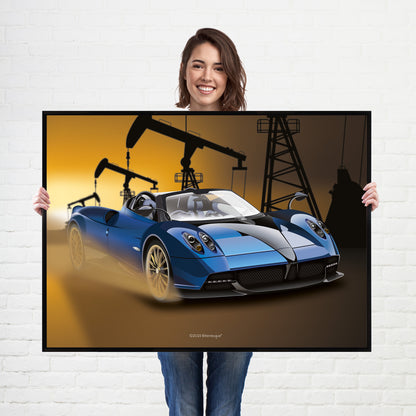 Pagani Huayra Supercar Poster - fast sports cars print