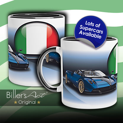 Pagani Huayra Supercar High Quality Colourful Mug with the Italian Flag