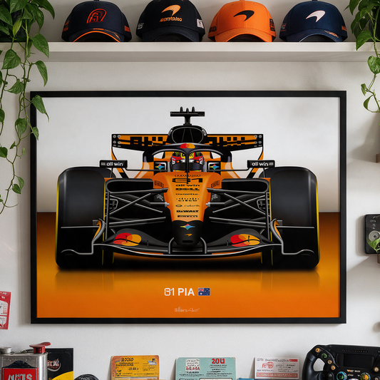 Oscar Piastri Formula 1 McLaren 2026 Racing Car Print