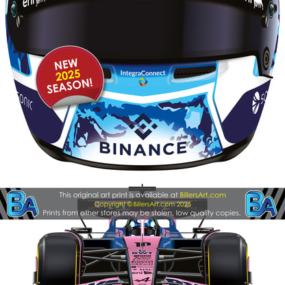 Pierre Gasly Formula 1 Racing Helmet 2025 Alpine Print