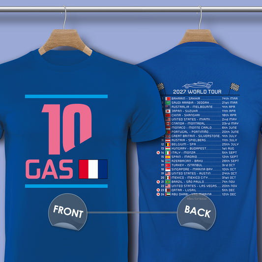 Pierre Gasly 2027 Race Calendar Formula 1 F1 T-Shirt