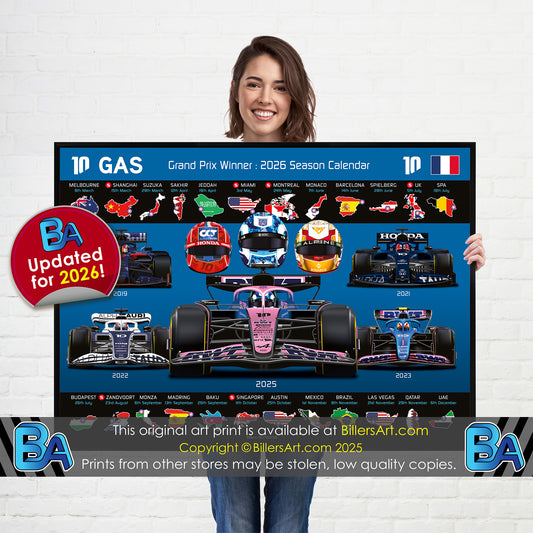 Pierre Gasly 2026 Formula 1 Celebration Print