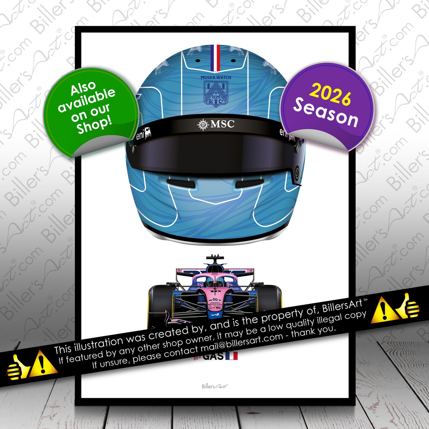 Pierre Gasly Formula 1 Alpine 2026 Racing Car Print