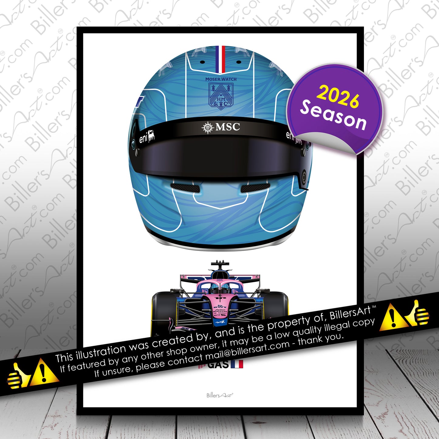 Pierre Gasly Formula 1 Racing Helmet 2026 Alpine Print
