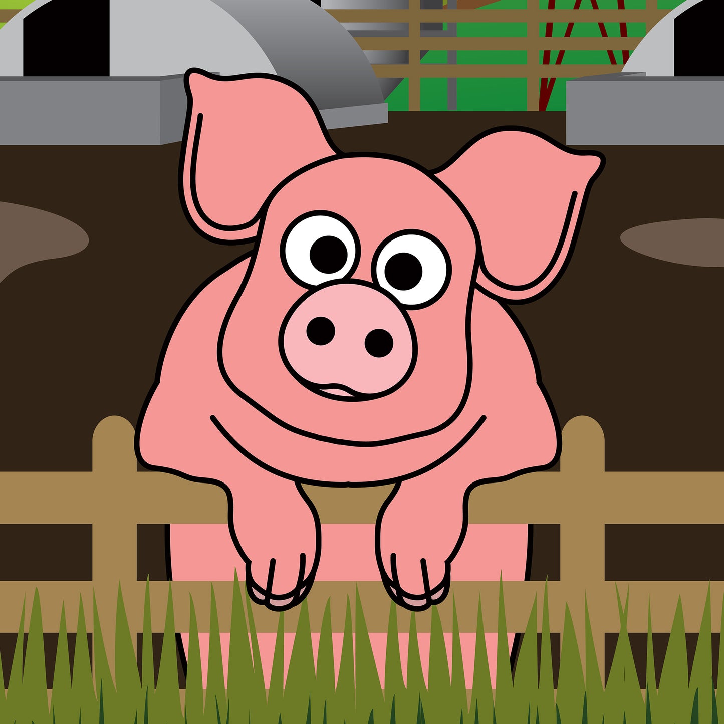 Pig Farm Animal Poster from the Farm Yard Collection