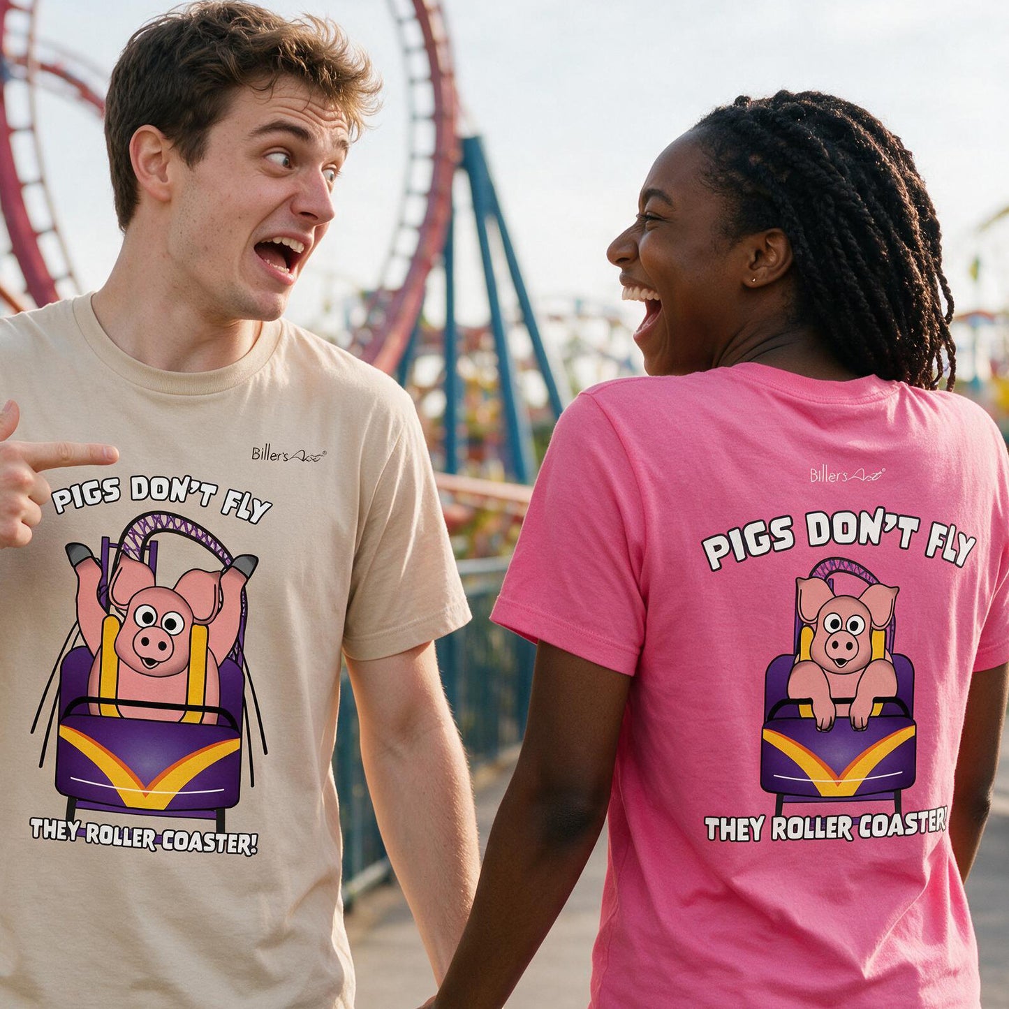 Pigs Don't Fly - Rollercoaster T-Shirt