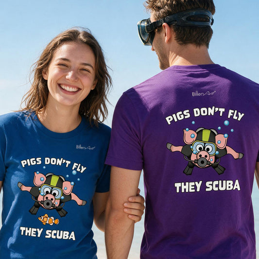 Pigs Don't Fly - Scuba Diving T-Shirt - Beach & Sure Leisure Wear