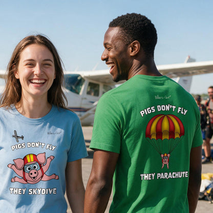 Pigs Don't Fly - Sky Diving - Beach & Sure Leisure Wear Womens' Slim Fit T-Shirt