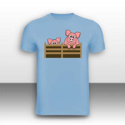 Happy Pigs Adult T-Shirt from the Farm Yard Collection