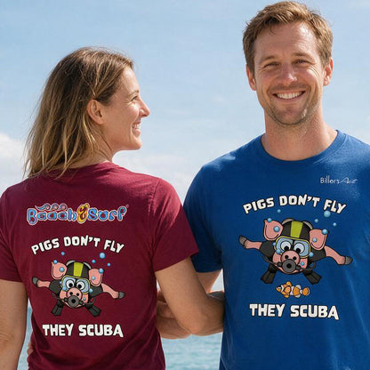 Pigs Don't Fly - Scuba Diving T-Shirt - Beach & Sure Leisure Wear