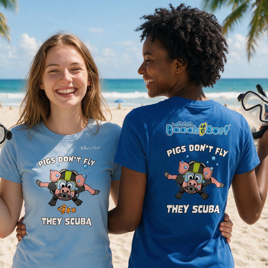Pigs Don't Fly - Scuba Diving Womens' Slim Fit T-Shirt
