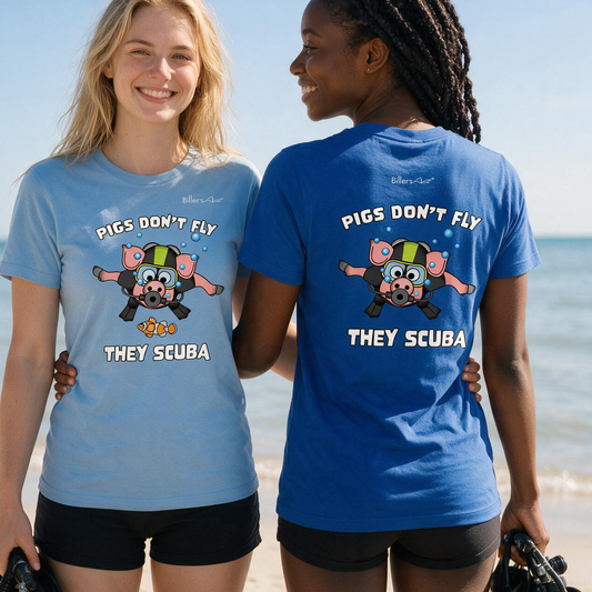 Pigs Don't Fly - Scuba Diving Womens' Slim Fit T-Shirt