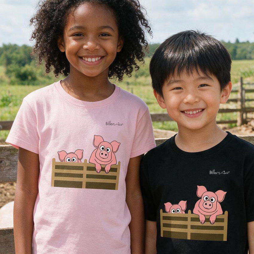 Childrens' Happy Pigs T-Shirt from the Farm Yard Collection