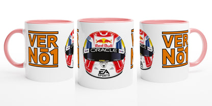 Max Verstappen Formula 1 Helmet and VER No.1 Mug