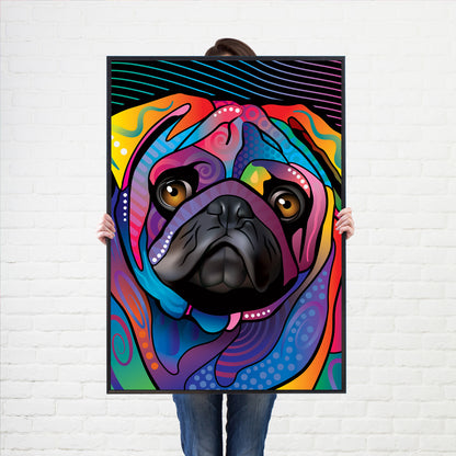 Pug fun Dog Animal Poster Print