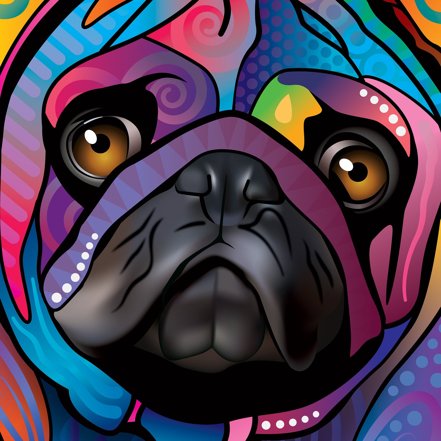 Pug fun Dog Animal Poster Print