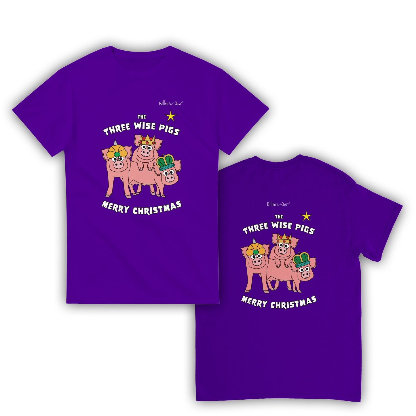 Three Wise Pigs Fun Christmas T-Shirt
