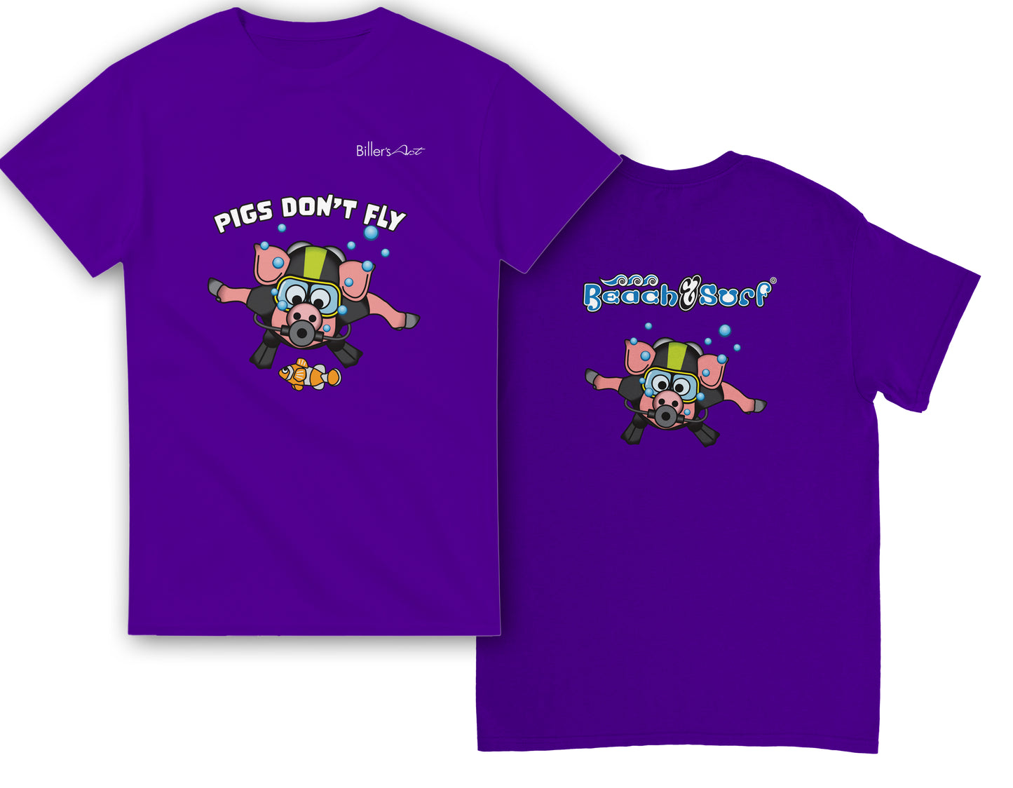 Pigs Don't Fly - Scuba Diving T-Shirt - Beach & Sure Leisure Wear