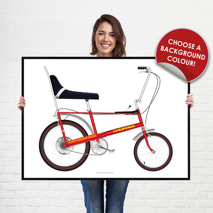 Raleigh Chopper Retro Bicycle Print of the classic 60s 70s 80s memorabilia