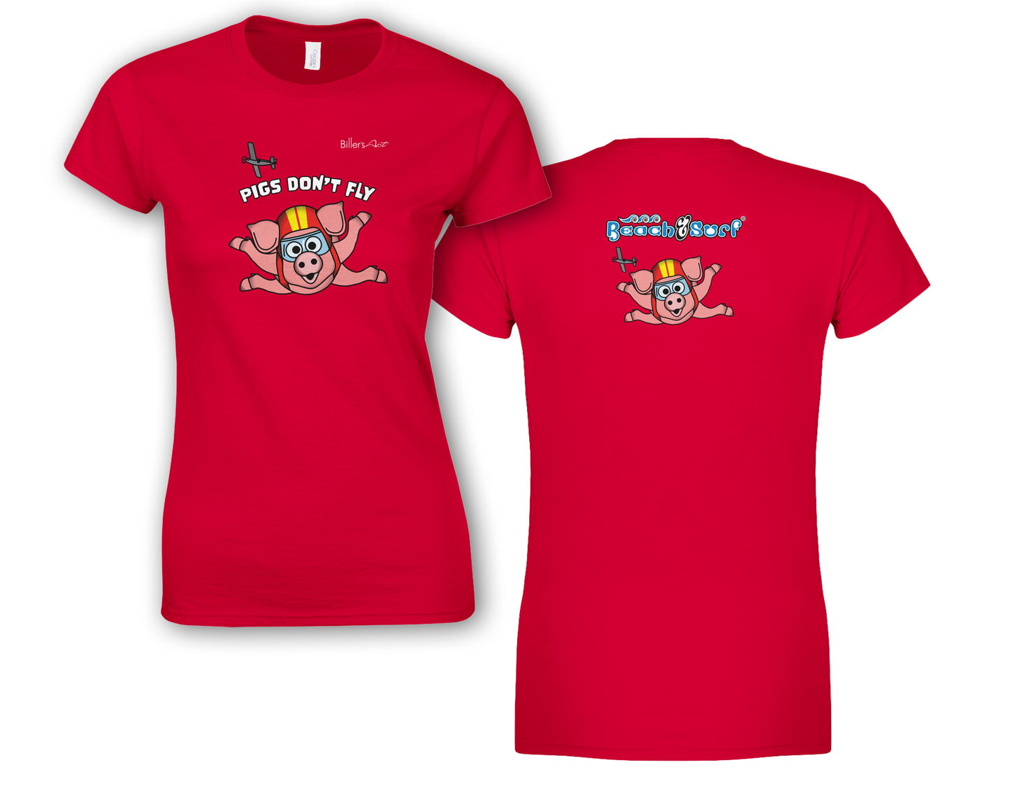 Pigs Don't Fly - Sky Diving - Beach & Sure Leisure Wear Womens' Slim Fit T-Shirt