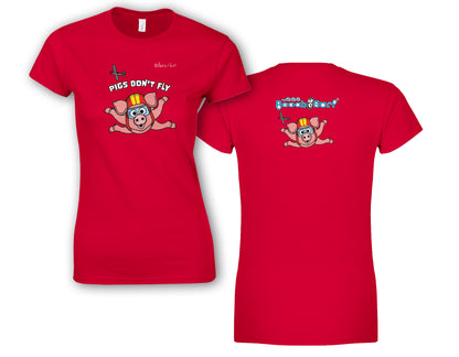 Pigs Don't Fly - Sky Diving - Beach & Sure Leisure Wear Womens' Slim Fit T-Shirt